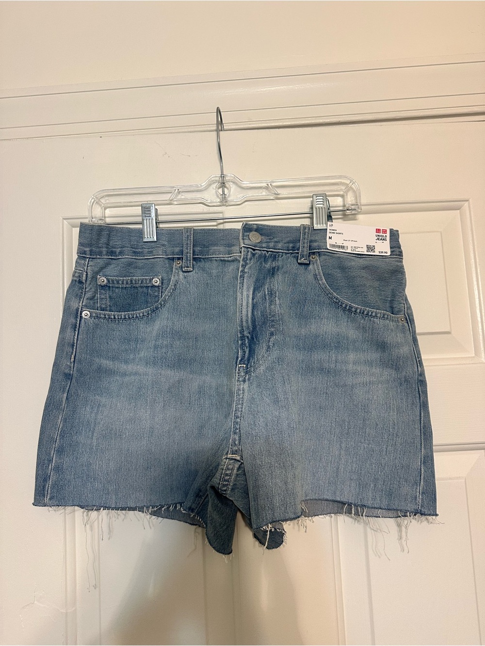 Uniqlo Light Blue Raw Hem Denim Shorts